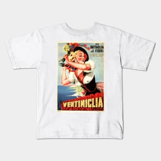 VENTIMIGLIA ITALY Floral Exhibition Festival 1957 Vintage Italian Travel Poster Kids T-Shirt